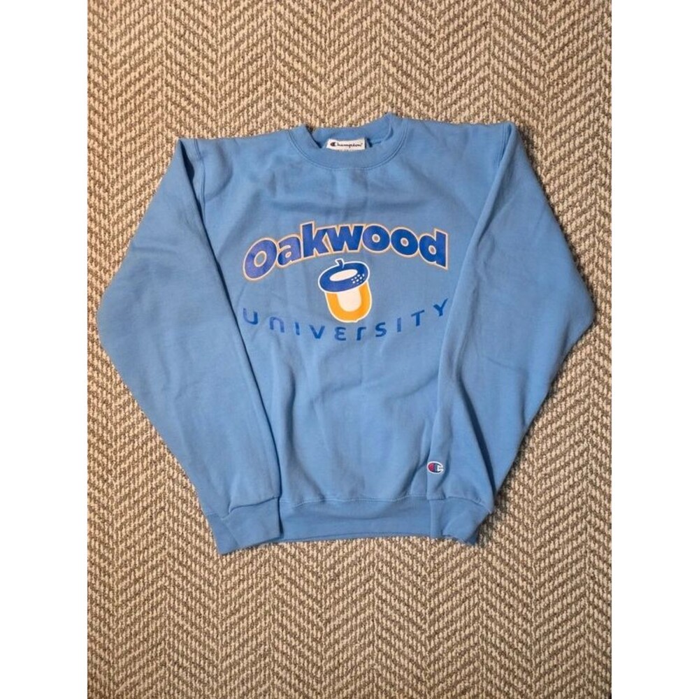 Champion Authentic Athleticwear Oakwood Univ Graphic Blue Crewneck Size Small